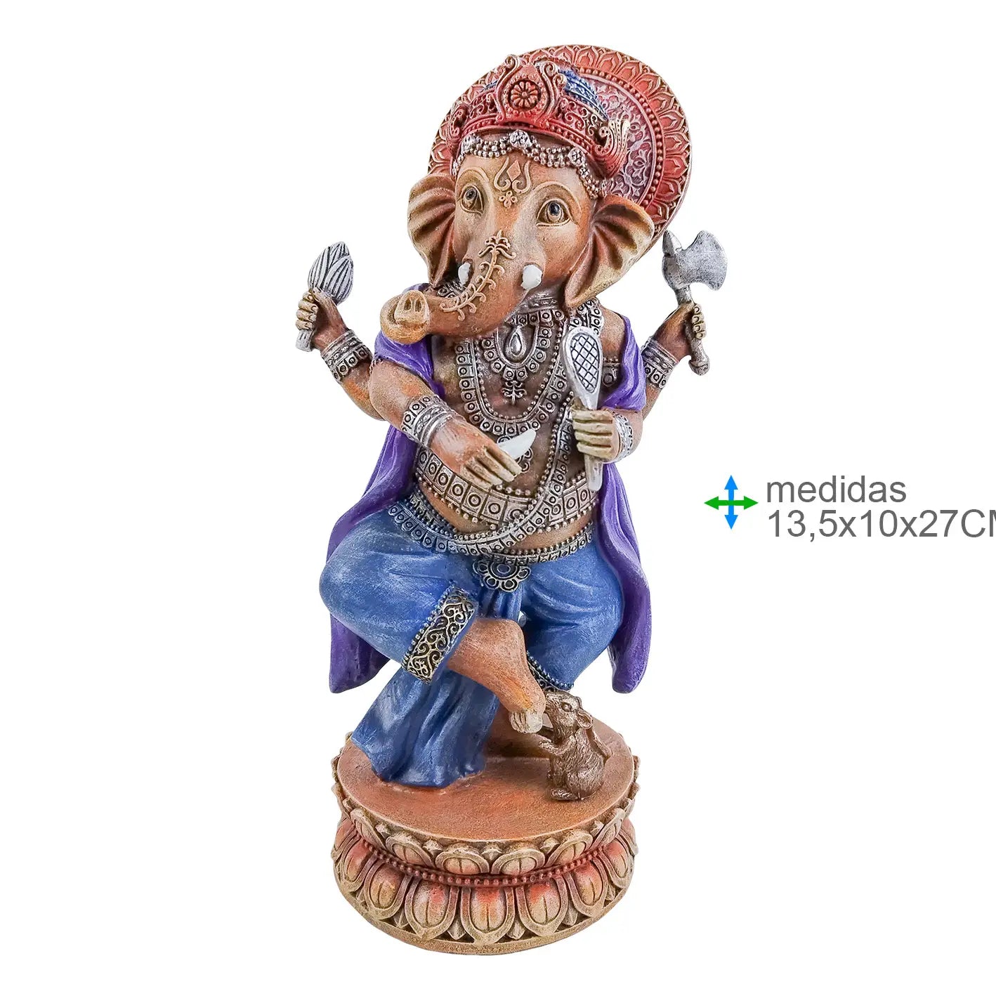 Figura - Ganesha Resina 13, 5 x 10 x 27 cm