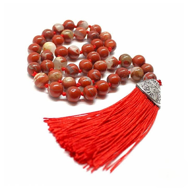 Instrumento - Contador Códigos Sagrados 45 Cuentas Jaspe Rojo