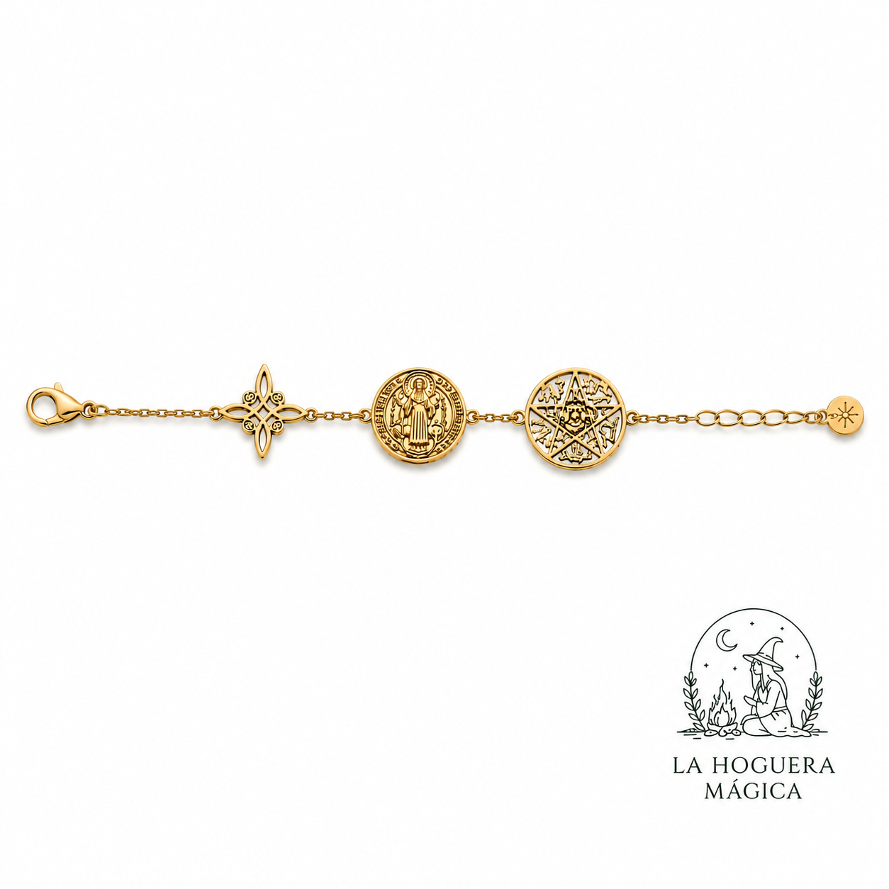 Pulsera - Triple Protección Acero Dorado