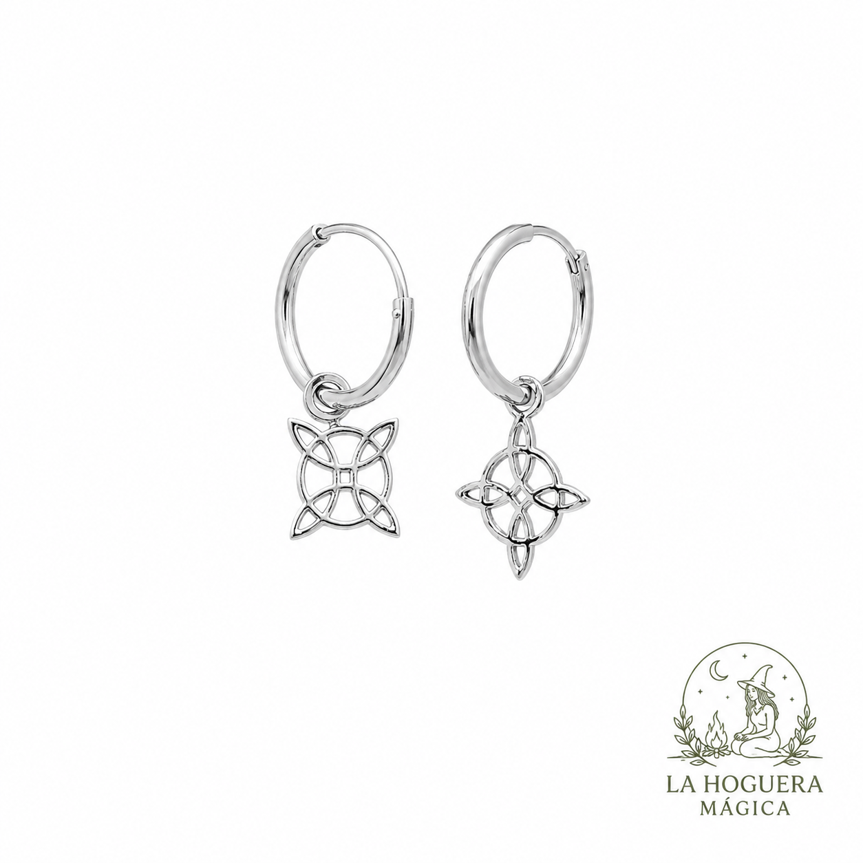 Plata - Pendientes Nudo de Bruja