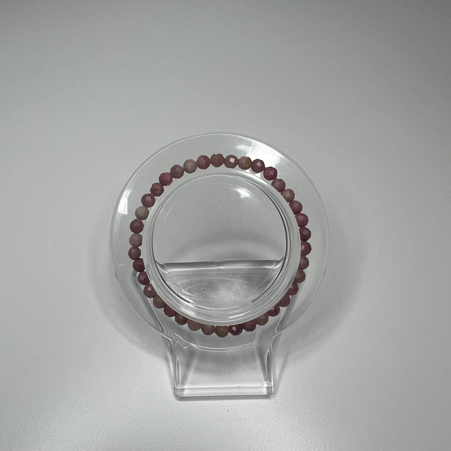 PULSERA ELASTICA RODOCROSITA FACETADA 4MM