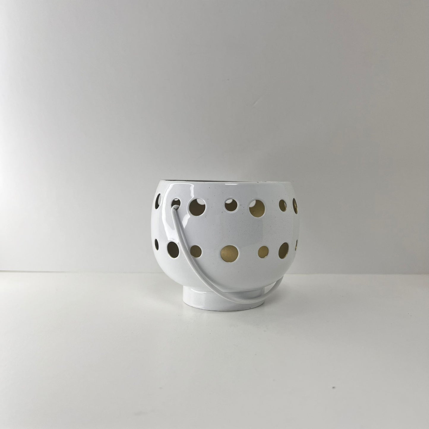 Portavelas - Metalizado Blanco