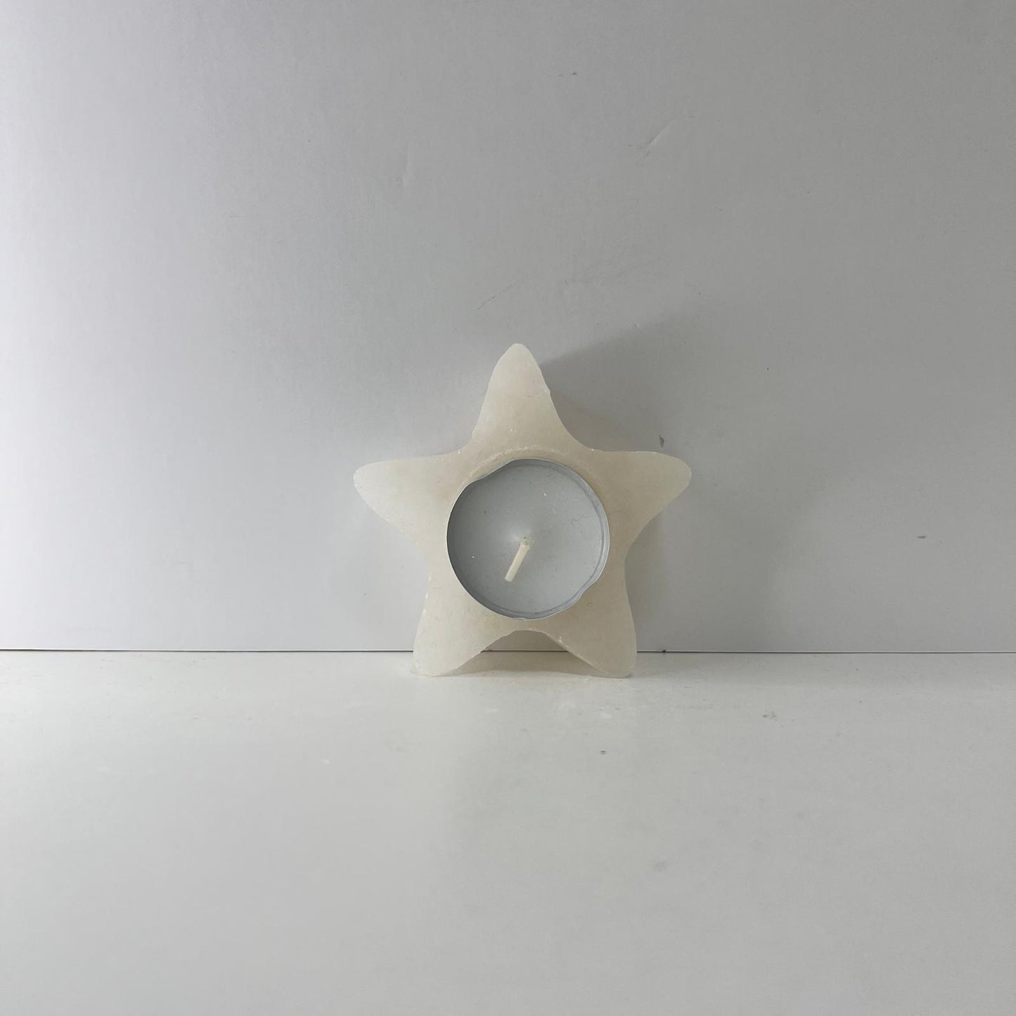 Selenita - Portavelas de Selenita con forma de Estrella