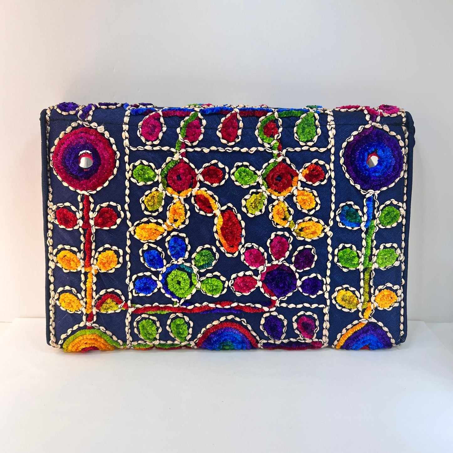 Bolso - Cartera Bordado Azul