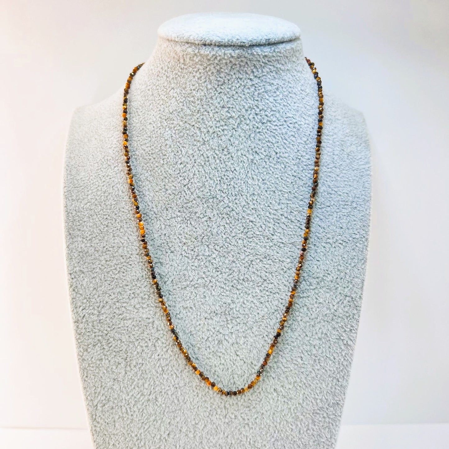 Collar - Choker facetado de Ojo de Tigre