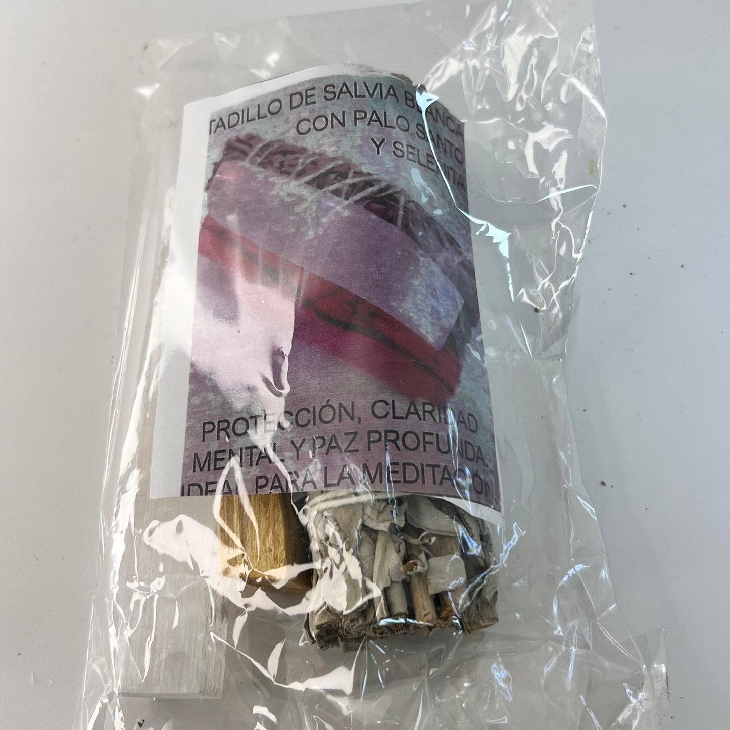 Sahumerio - Pack Atadito Salvia Blanca, Palo Santo y Selenita