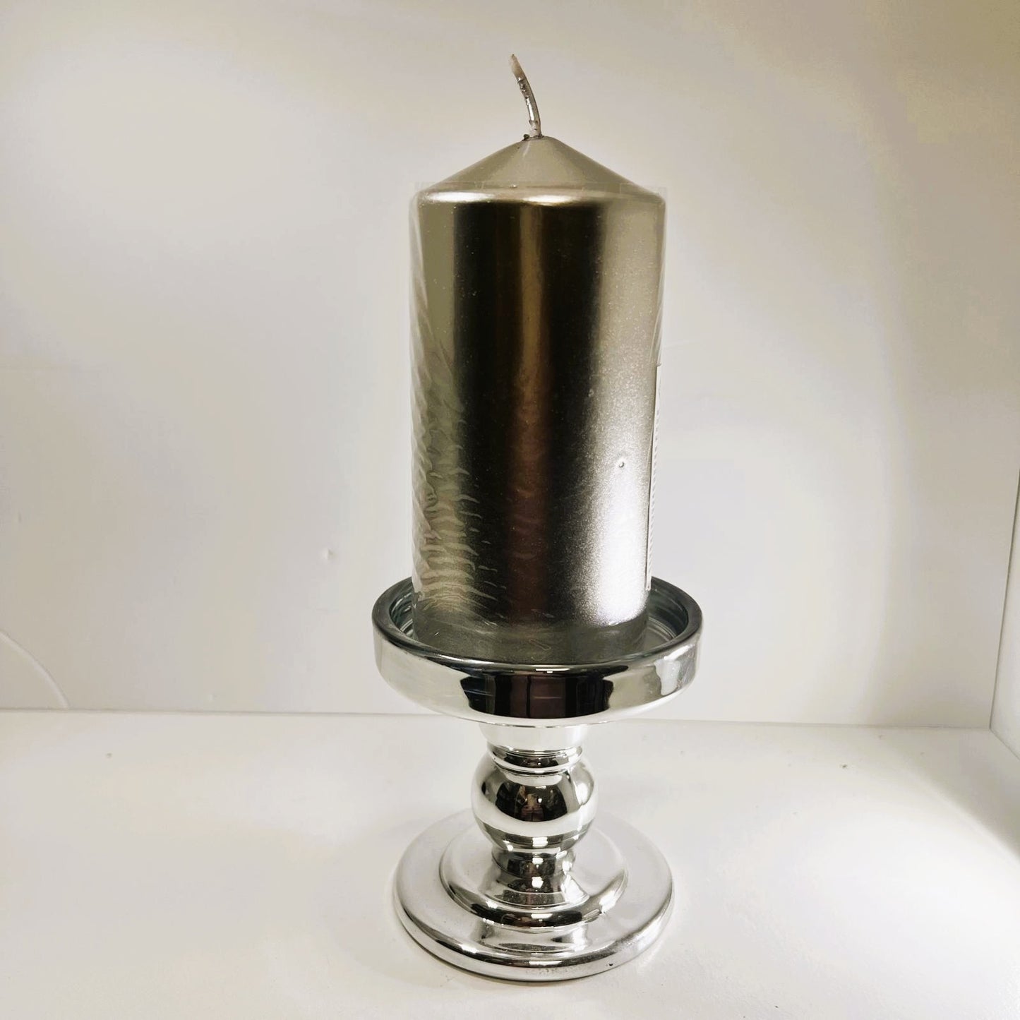 Navidad - Portavelas Cristal Plateado