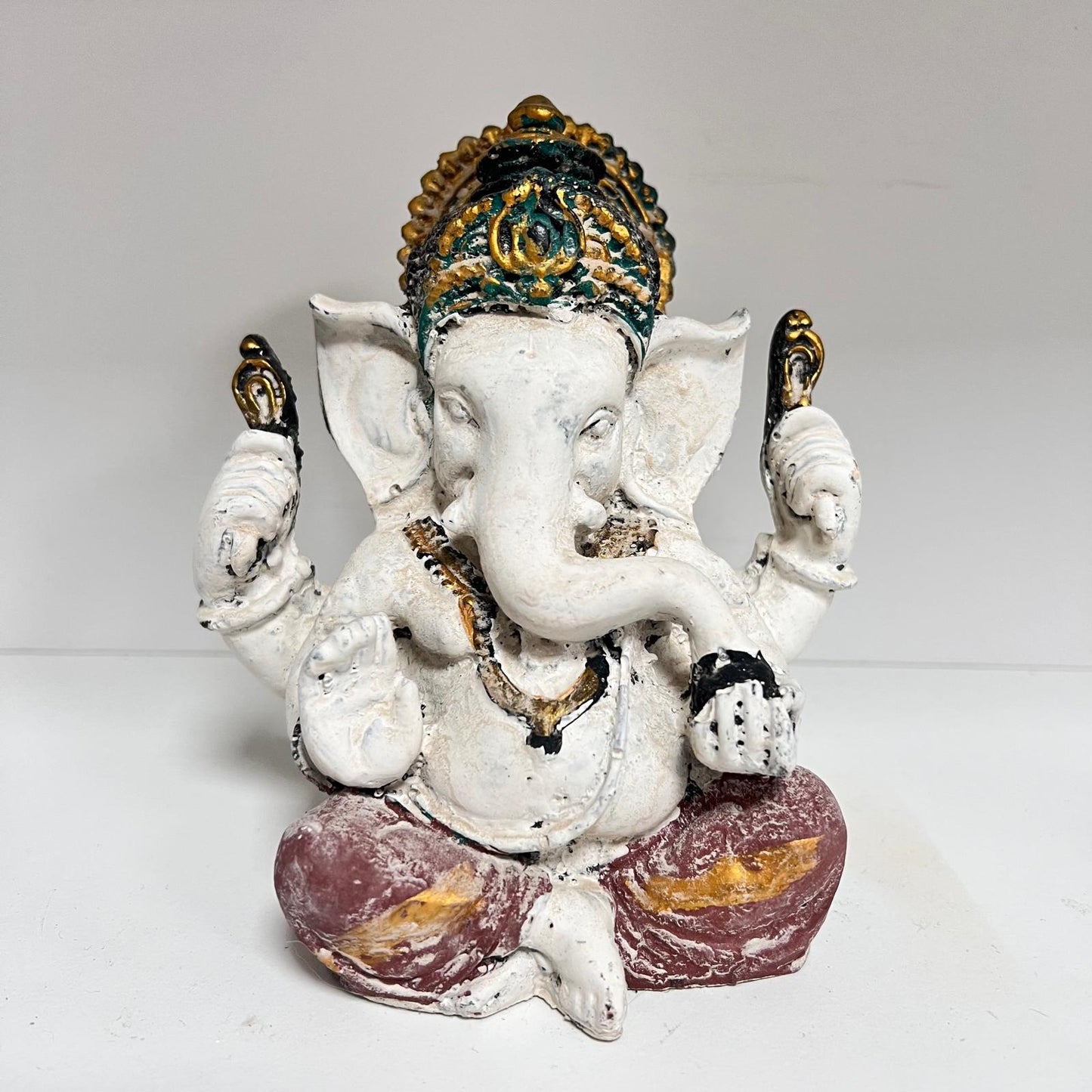 Statuette - Ganesh Blanc et Rouge (13cm)