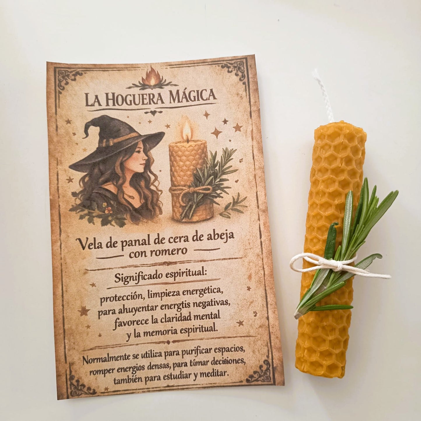 Vela - Panal Cera de Abeja con Romero