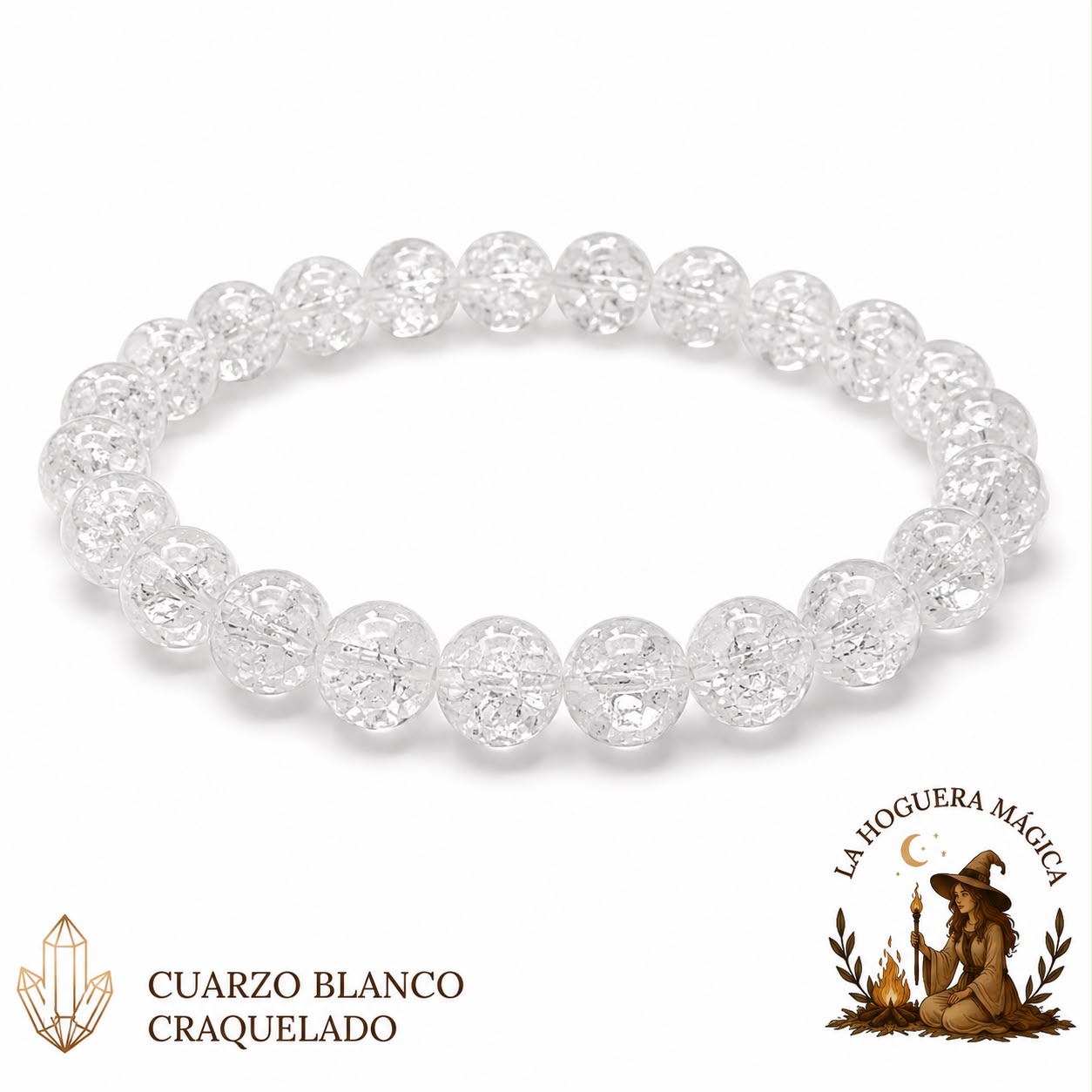 Pulsera - Cuarzo Blanco Craquelado