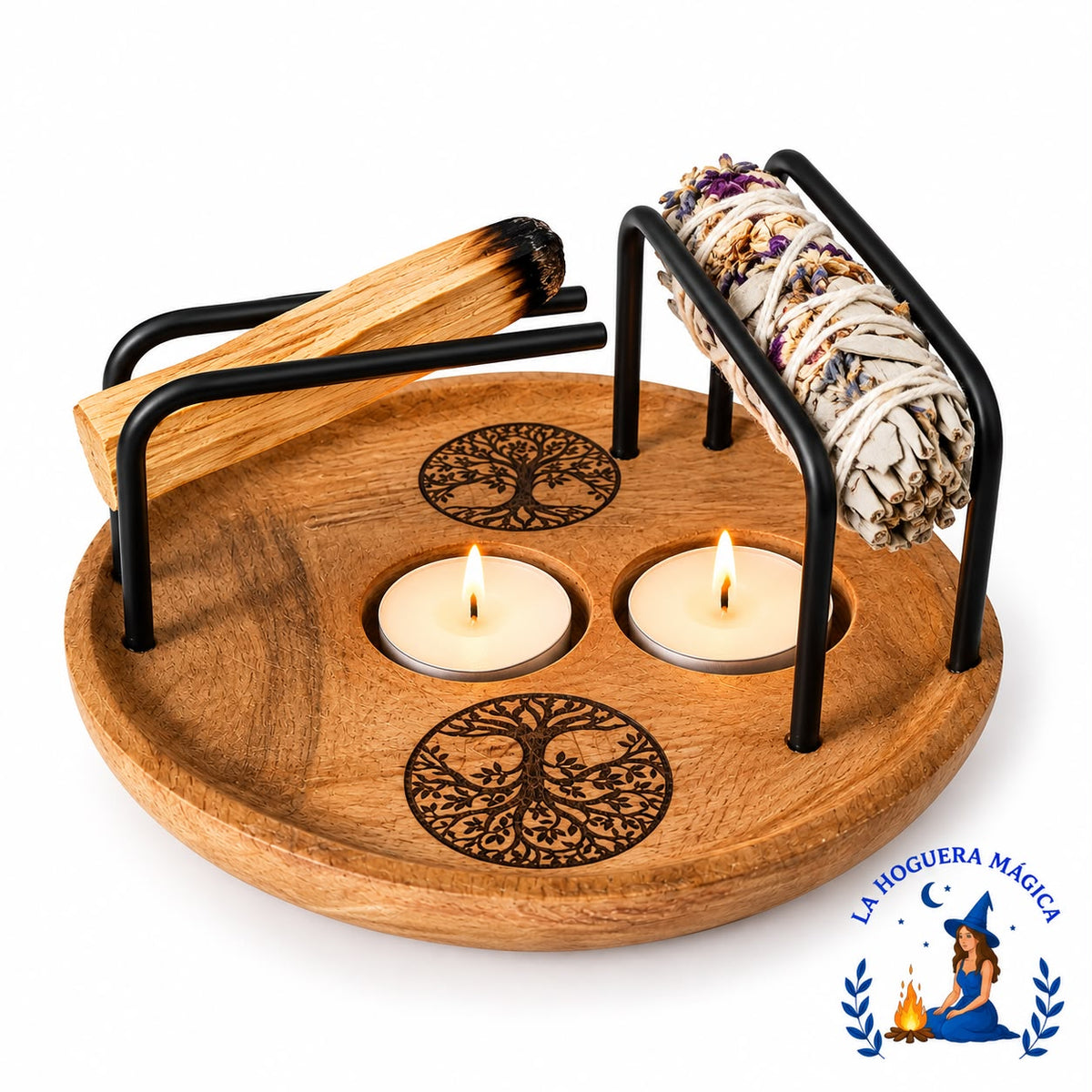 Quemador - Soporte Ritual de Madera para Sahumerios