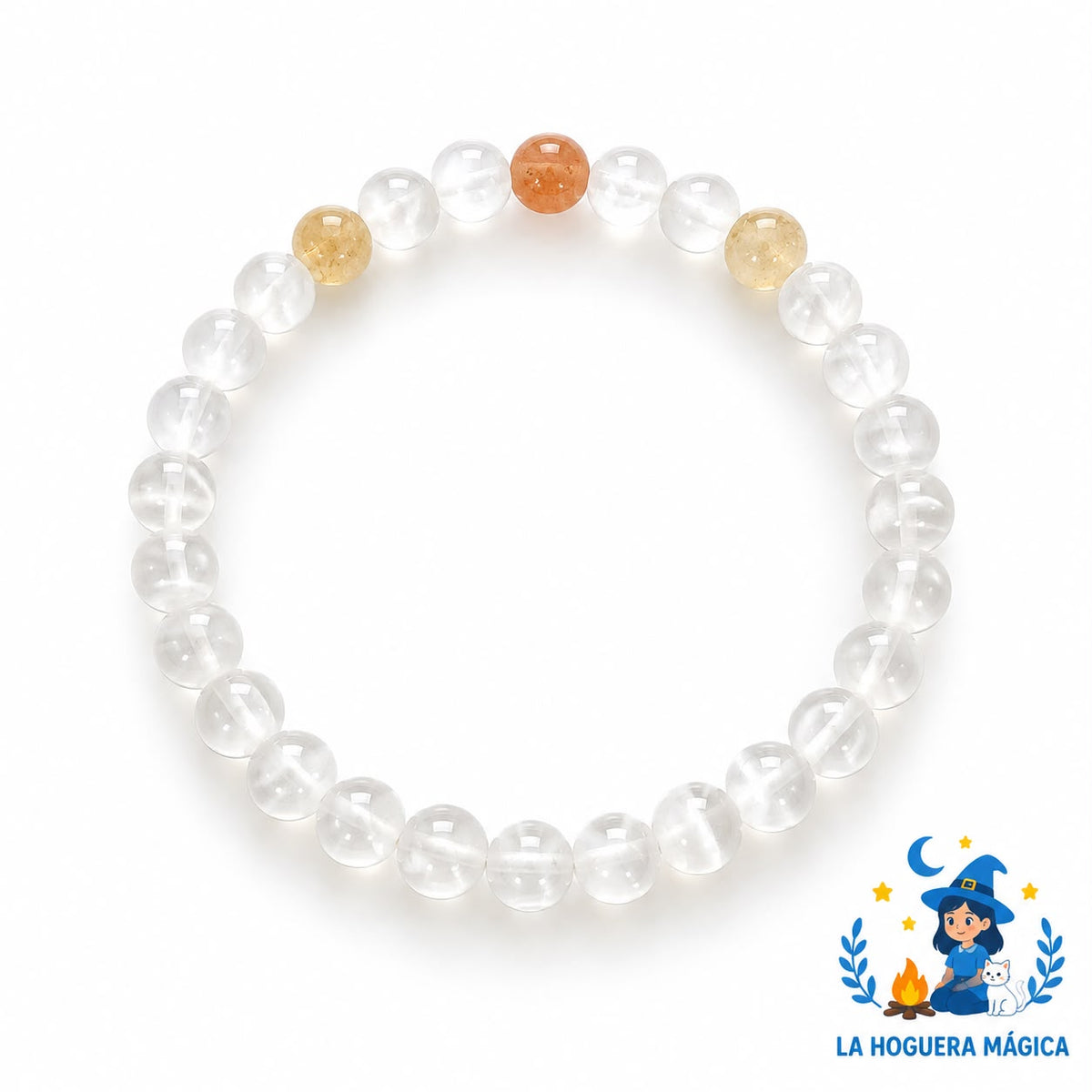 Pulsera de Selenita con Citrino