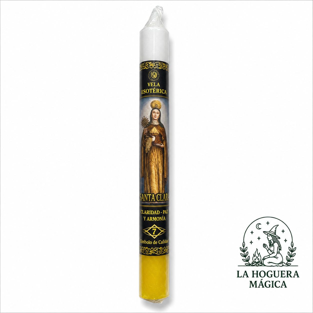 Kerze - Esoterische Kerze mit dem Gebet der Heiligen Klara