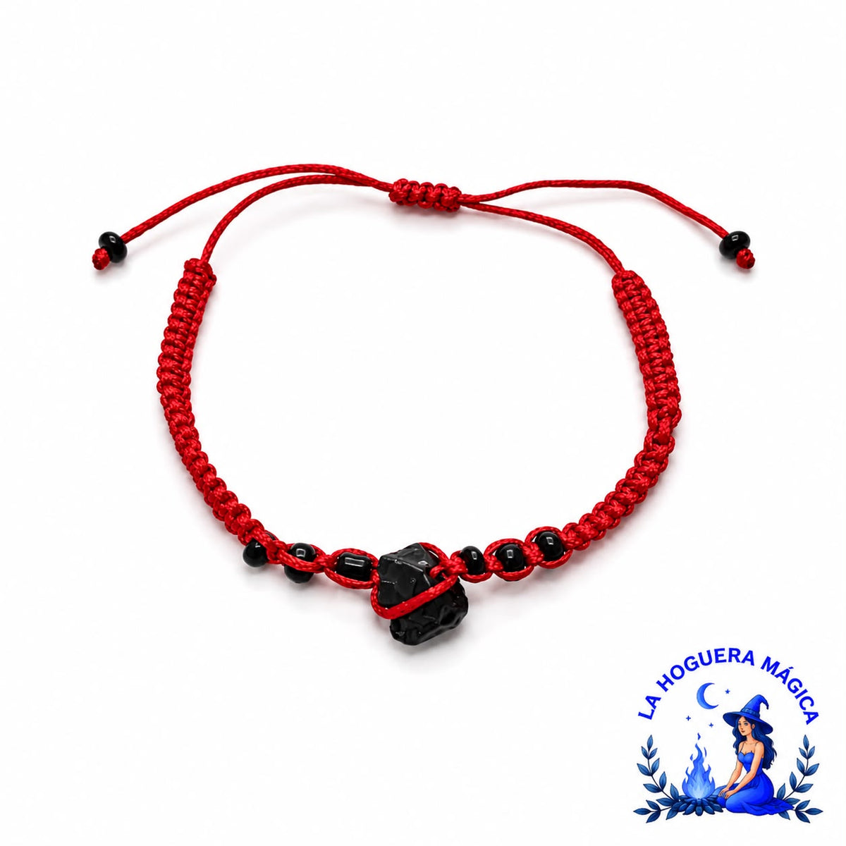 Pulsera - Turmalina Negra de Hilo Macramé