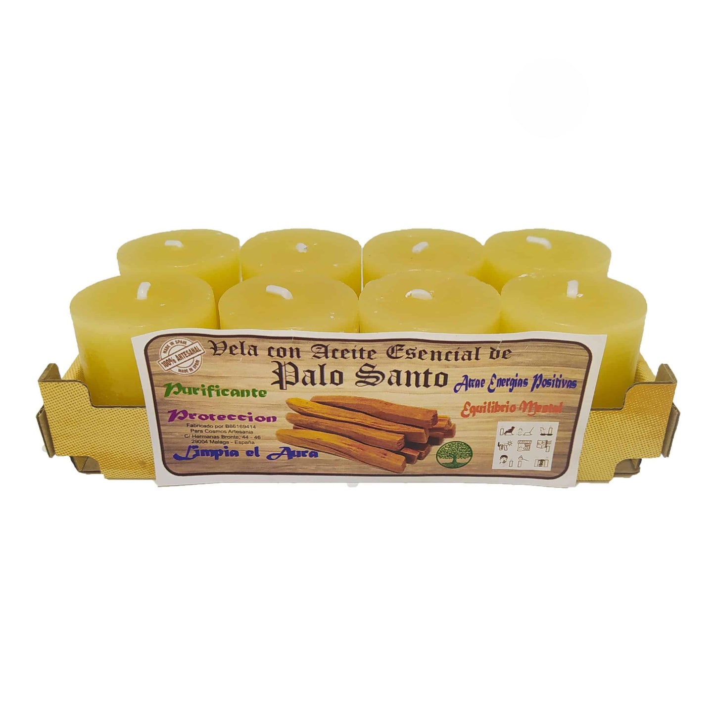 Vela - Palo Santo en Pack de 8 unidades
