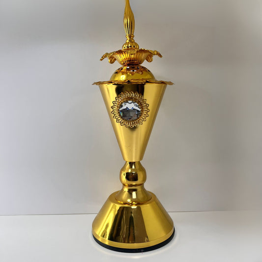 Quemador - Quemador de Incienso Dorado con Cristal