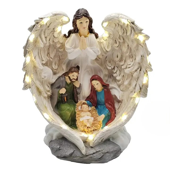 Navidad - Nacimiento con Ángel de Luz LED