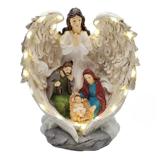 Navidad - Nacimiento con Ángel de Luz LED