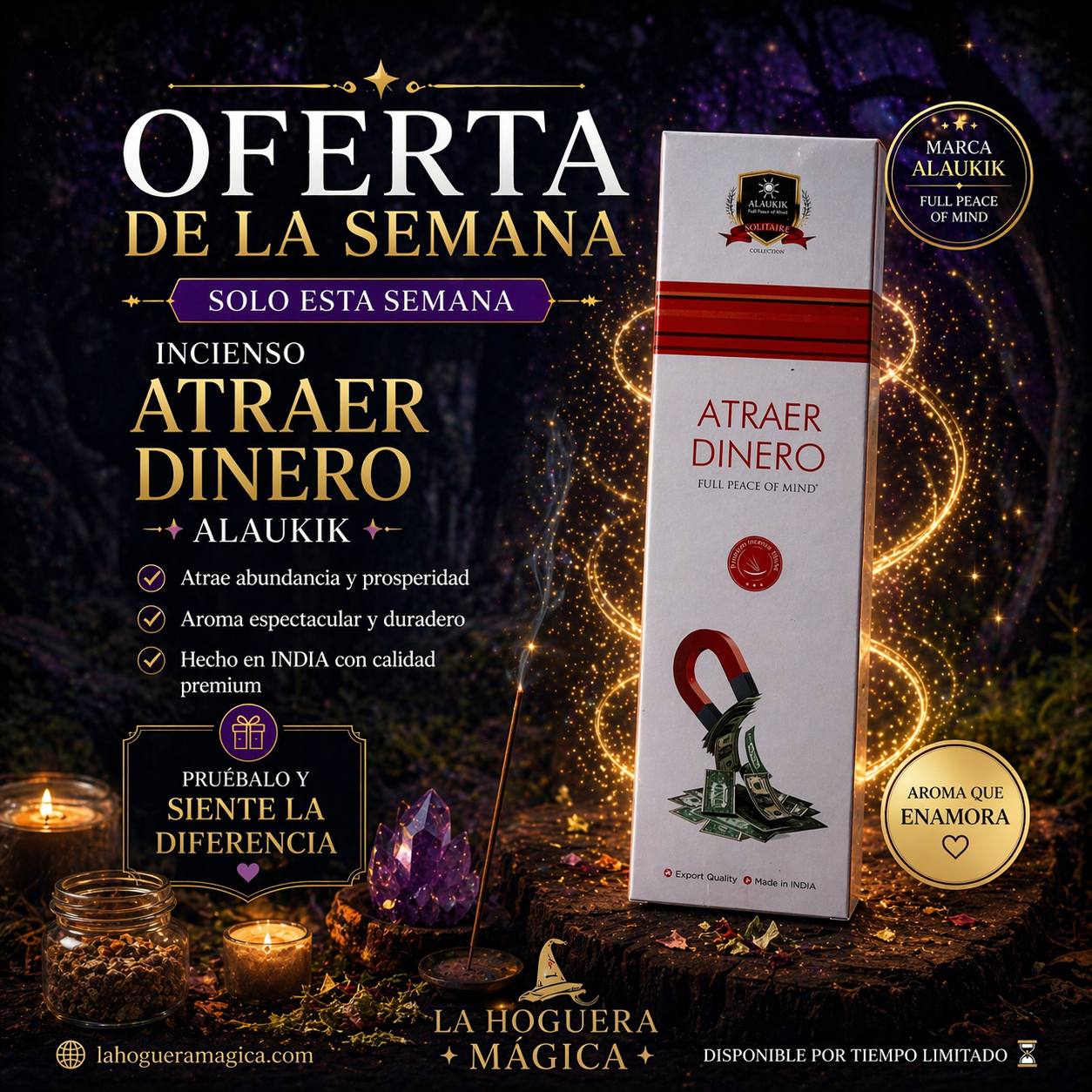Oferta - Incienso Alaukik Atrae Dinero