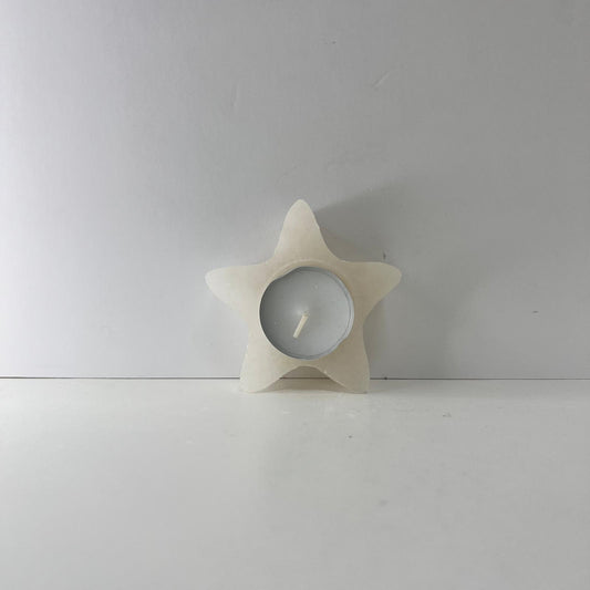 Selenita - Portavelas de Selenita con forma de Estrella
