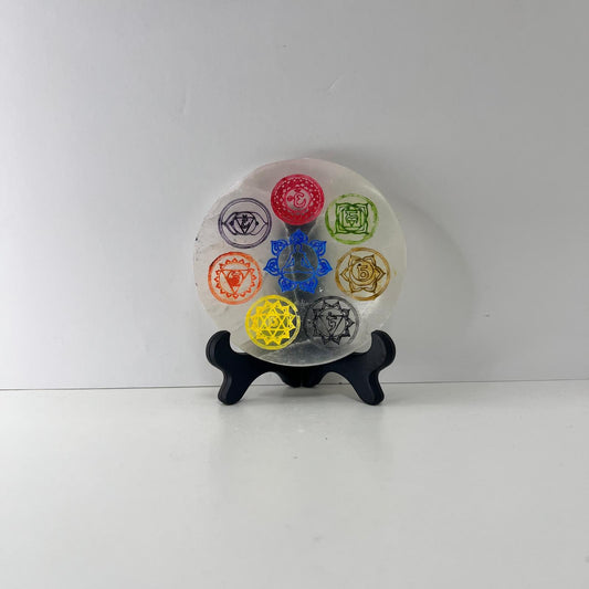 Selenita - Placa de Selenita de 7 Chakras