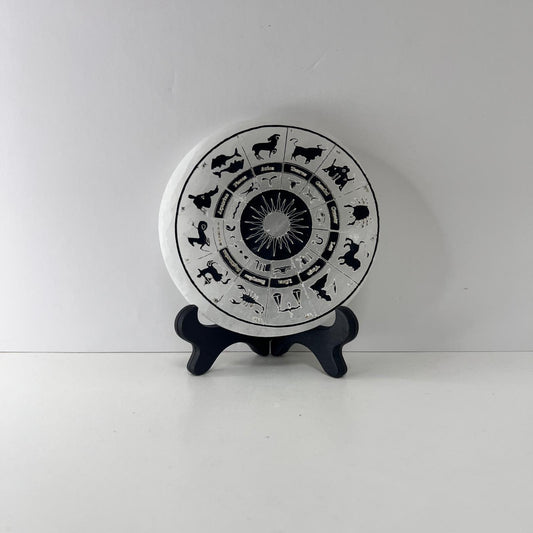 Selenita - Placa de Selenita de Signos Horóscopos