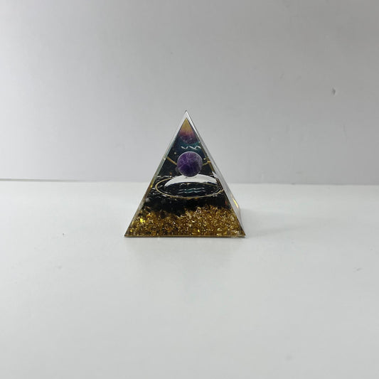 Orgonita - Obsidiana con Esfera Amatista