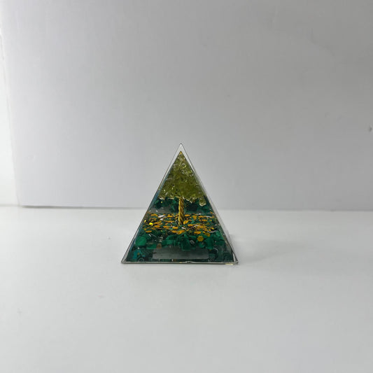 Orgonita - Malaquita con Árbol de Prehnita
