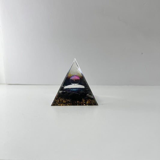 Orgonita - Obsidiana con Esfera de Cuarzo Cristal