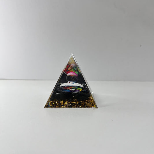 Orgonita - Obsidiana con Esfera Cuarzo Cristal
