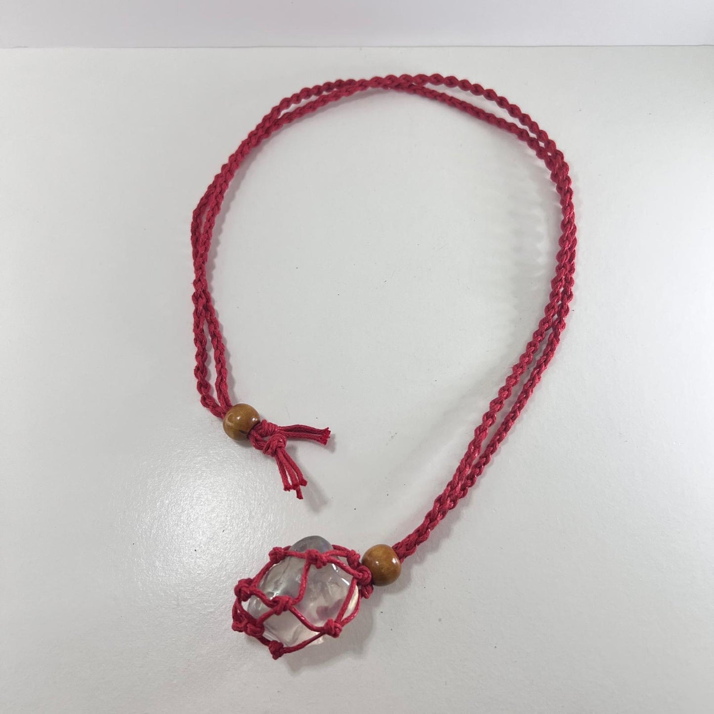 Collar - Cordón Macramé Rojo