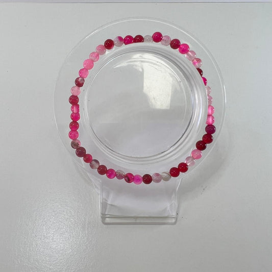 Pulsera - Ágata Rosa (4 mm)