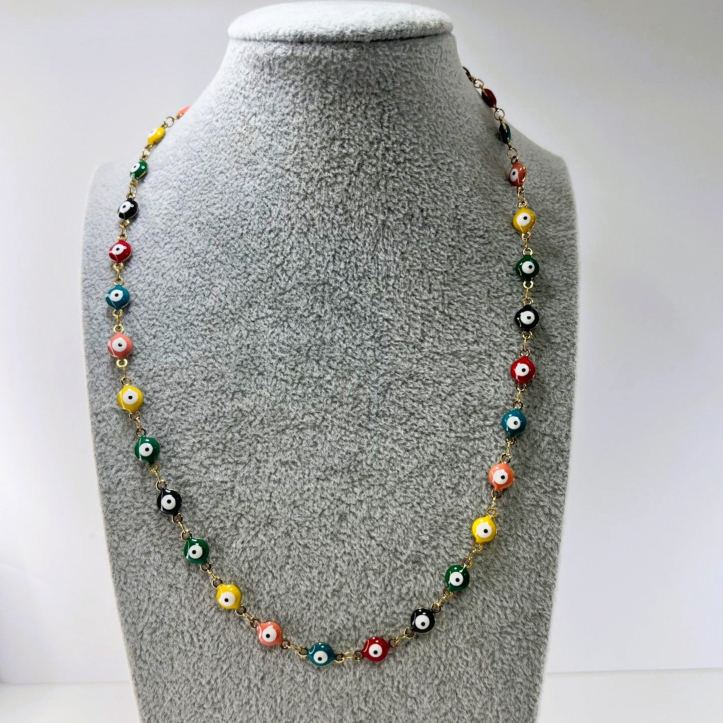 Collar - Acero Dorado Ojos Turcos