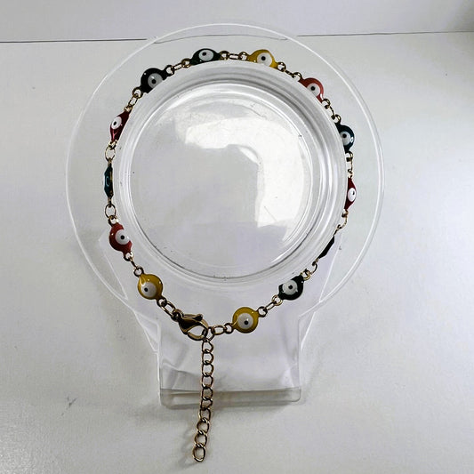 Pulsera - Acero Dorado Ojos Turcos