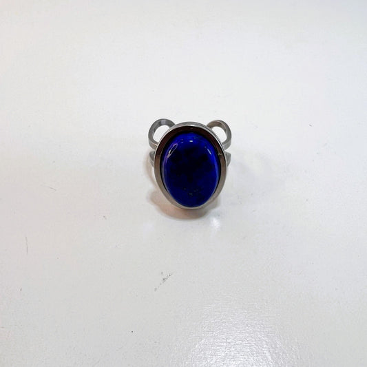 Anillo - Acero Ajustable Lapislázuli