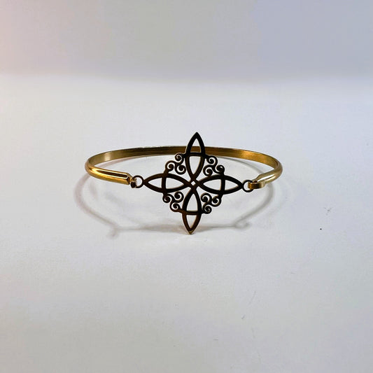Pulsera - Brazalete Acero Dorado Nudo de Bruja