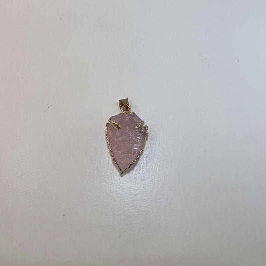 Colgante - Flecha Cuarzo Rosa en Bruto