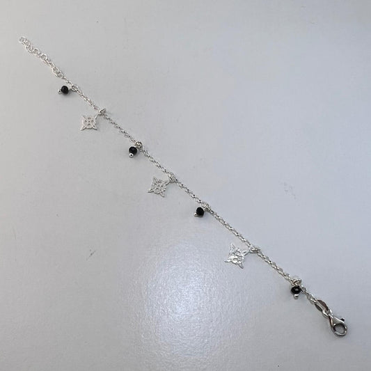 Plata - Pulsera con Nudos de Buja y Onix