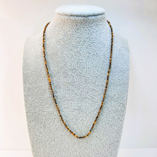 Collar - Choker facetado de Ojo de Tigre