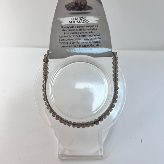 Pulsera - Facetada Cuarzo Ahumado