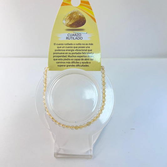 Pulsera - Facetada de Cuarzo Rutilado