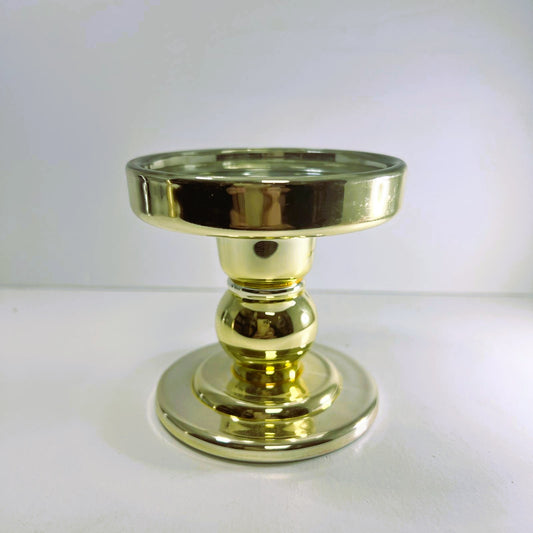 Navidad  - Portavelas  Cristal Dorado