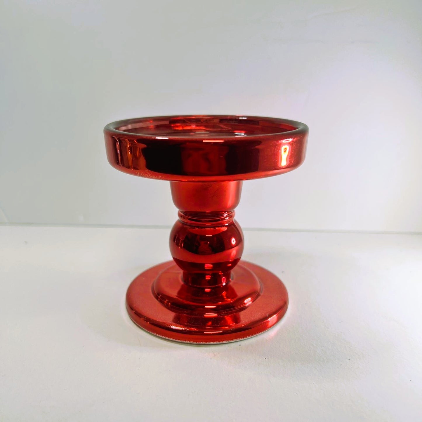 Navidad - Portavelas  Cristal Rojo