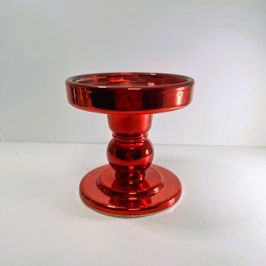 Navidad - Portavelas  Cristal Rojo