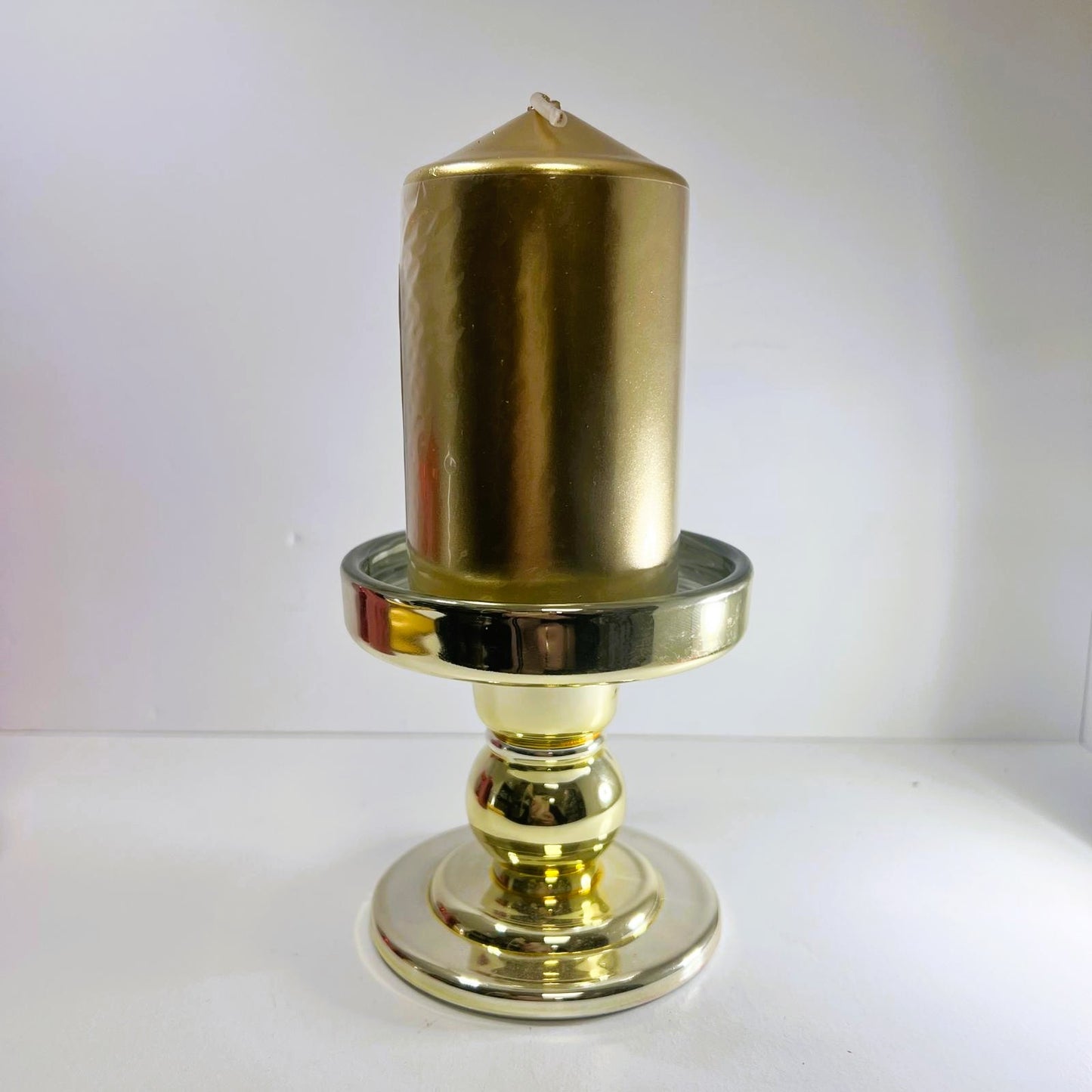 Navidad  - Portavelas  Cristal Dorado