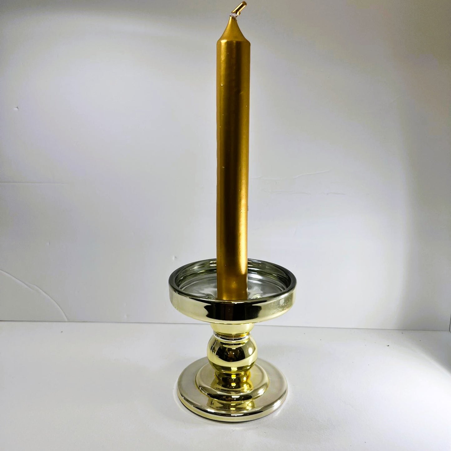 Navidad  - Portavelas  Cristal Dorado