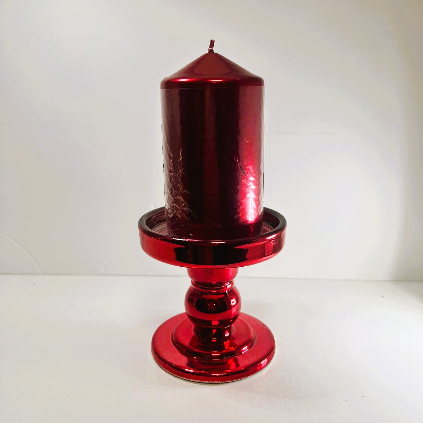 Navidad - Portavelas  Cristal Rojo