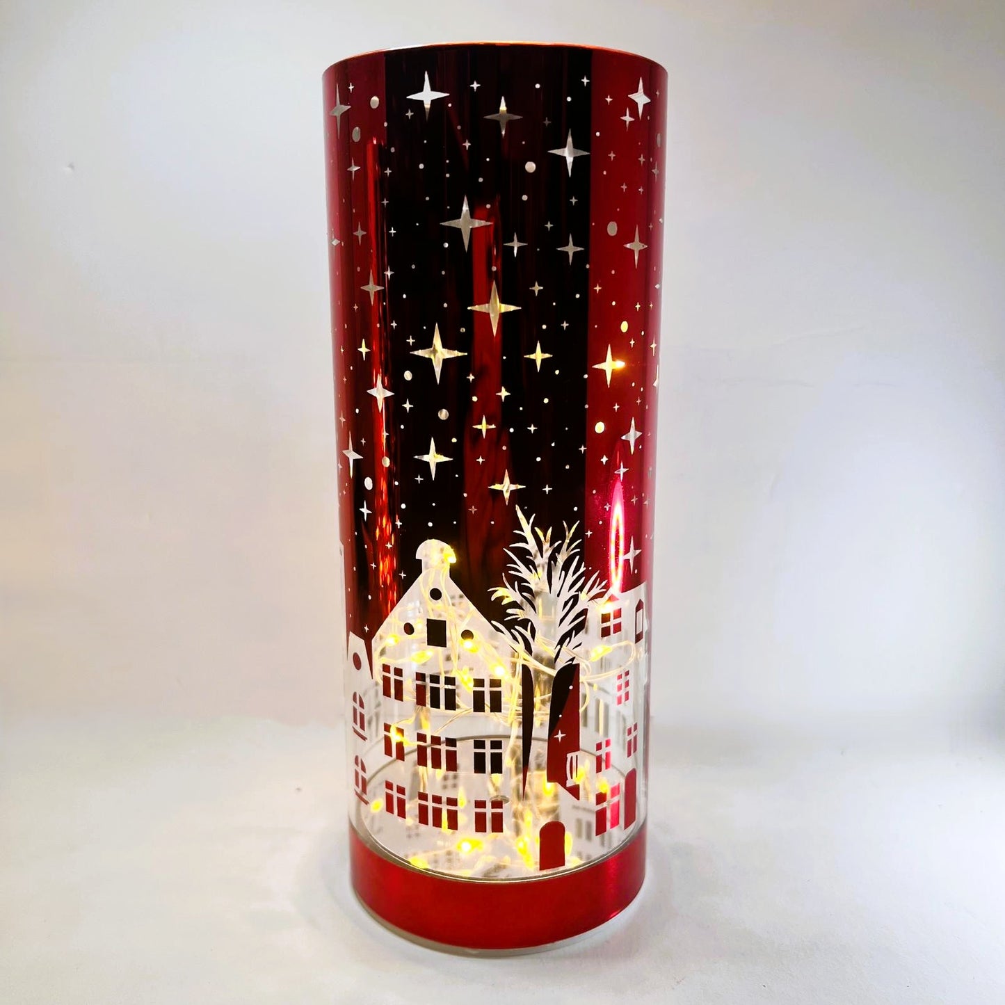 Navidad - Lámpara Ciudad Navideña Roja