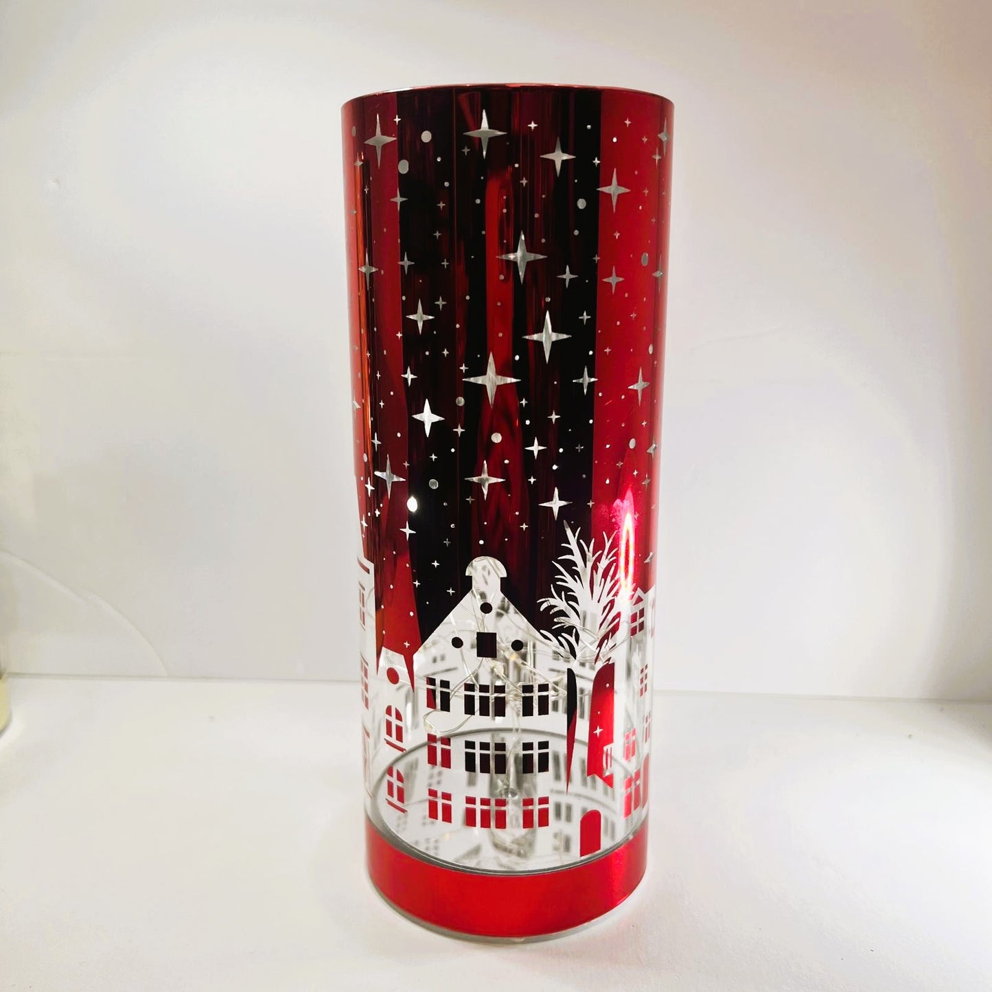 Navidad - Lámpara Ciudad Navideña Roja
