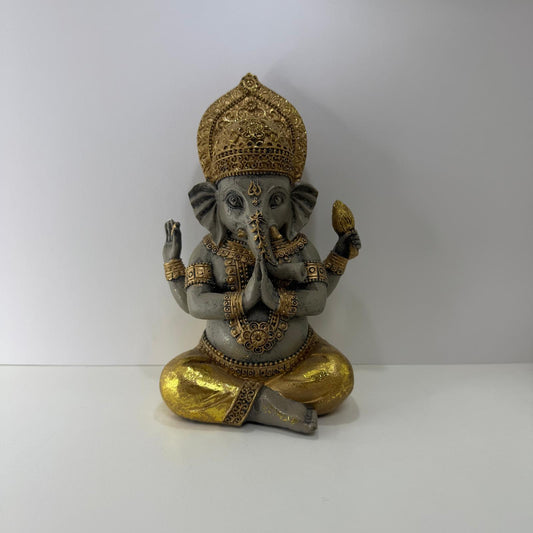 Figura - Ganesha con Detalles Dorados